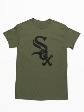 NEW Chicago White Sox Monogram Logo T-Shirt MILITARY ARMY GREEN
